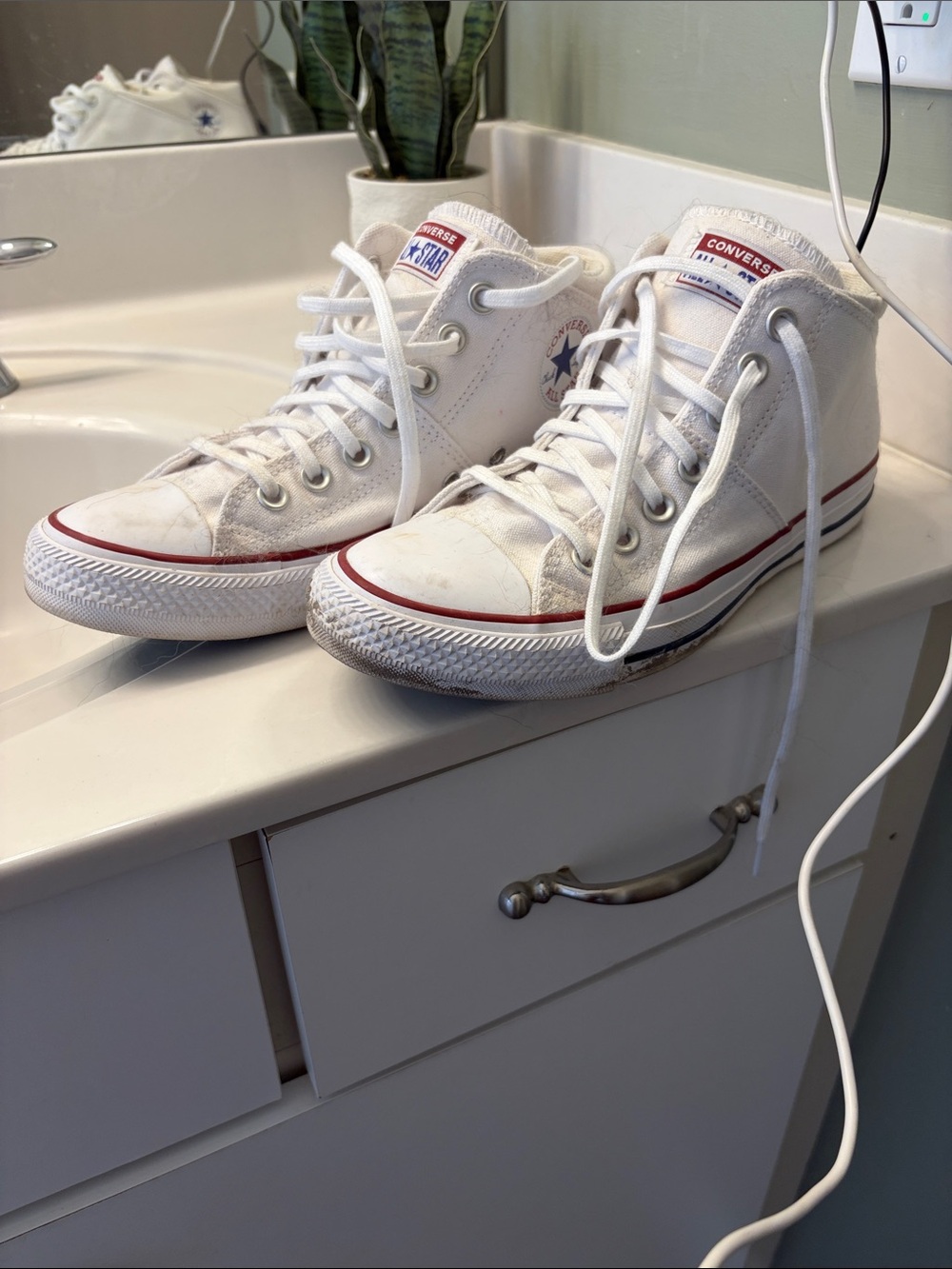 Converse White Mid Top Sneakers